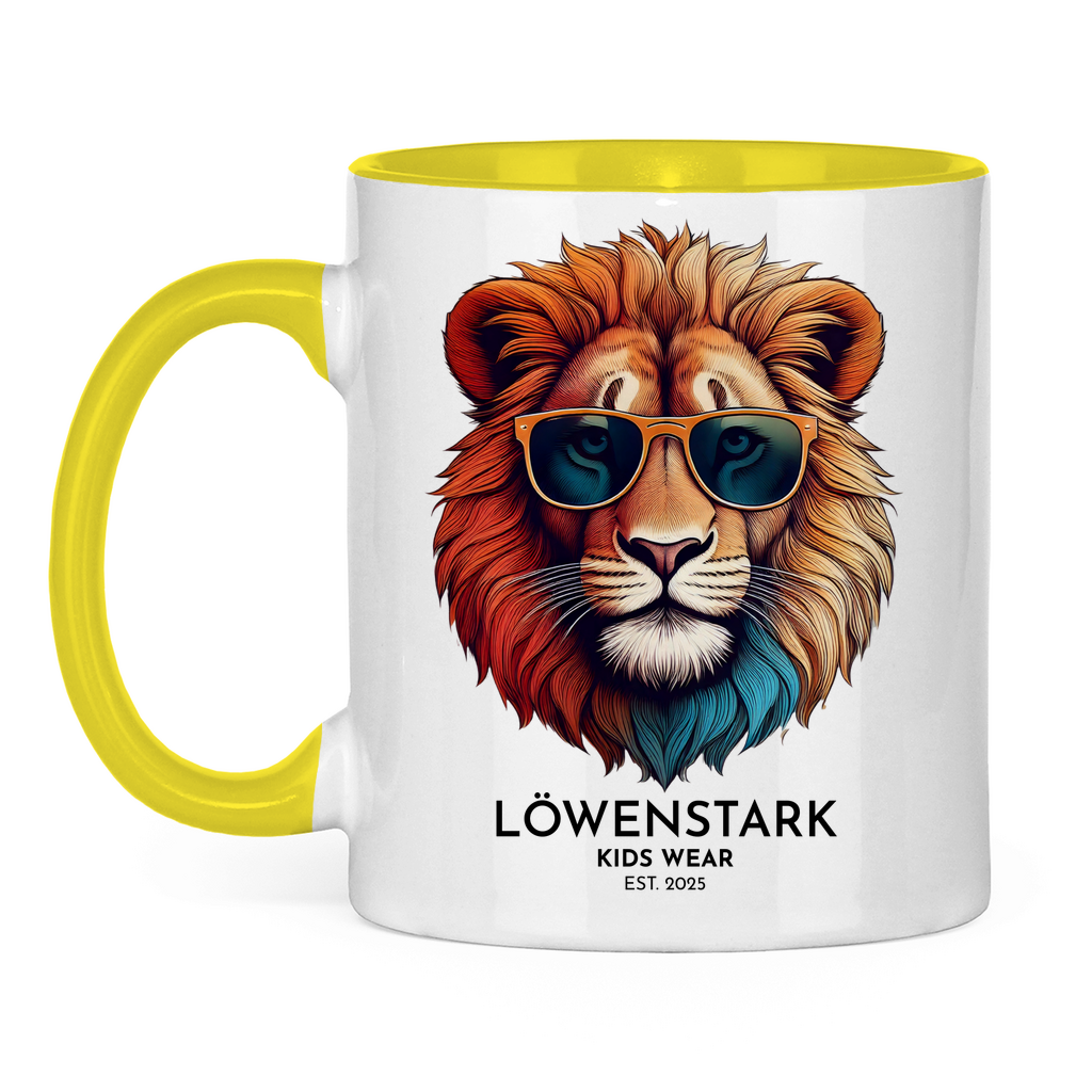 Löwenstark Logo Tasse zweifarbig