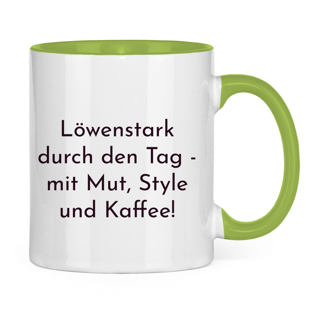 Löwenstark Logo Tasse zweifarbig