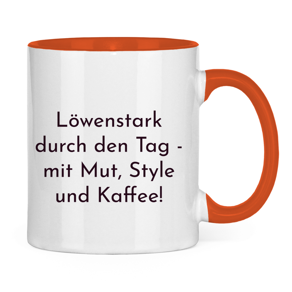 Löwenstark Logo Tasse zweifarbig