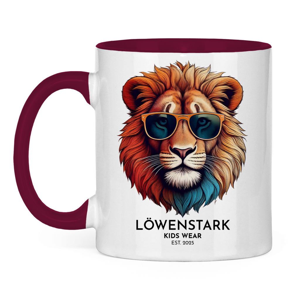Löwenstark Logo Tasse zweifarbig