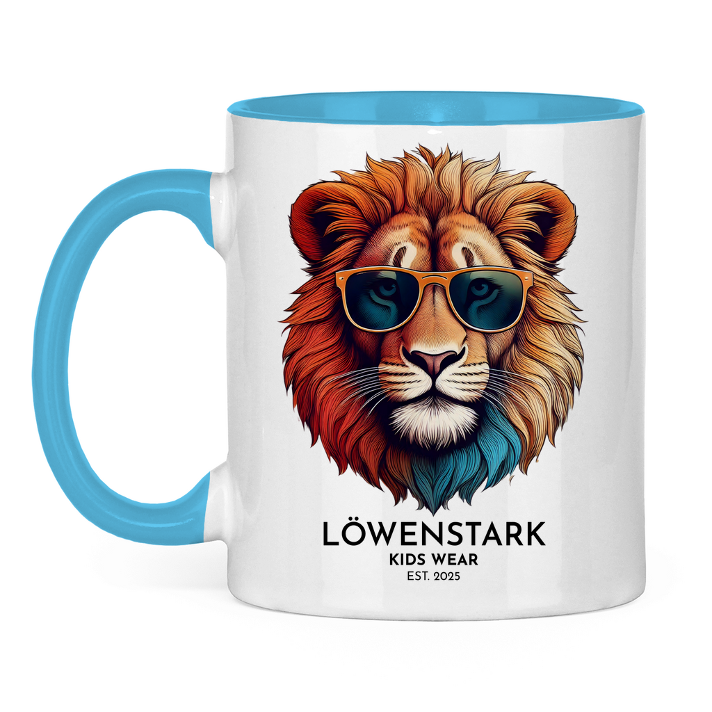 Löwenstark Logo Tasse zweifarbig