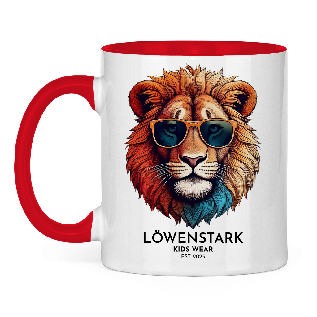 Löwenstark Logo Tasse zweifarbig