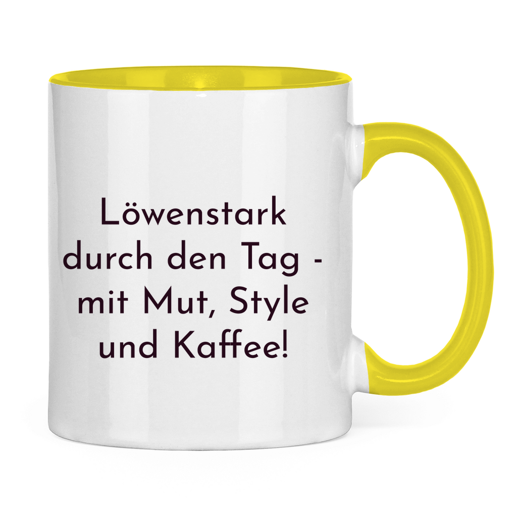 Löwenstark Logo Tasse zweifarbig