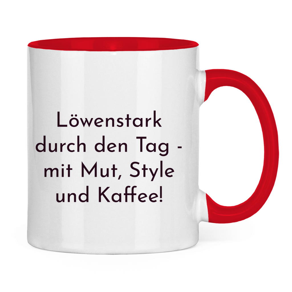 Löwenstark Logo Tasse zweifarbig