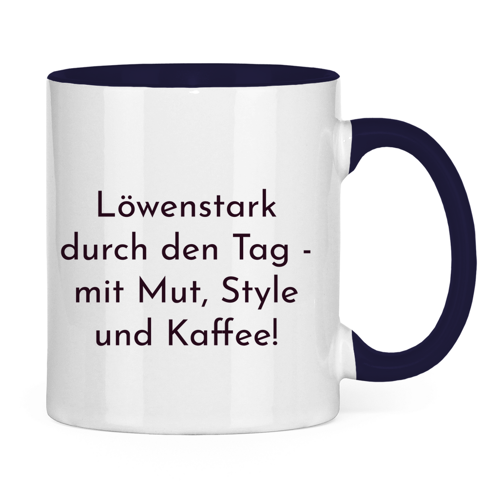 Löwenstark Logo Tasse zweifarbig