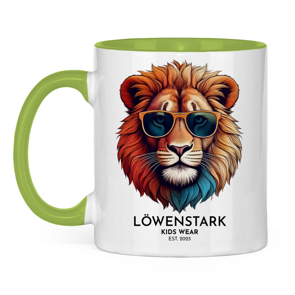 Löwenstark Logo Tasse zweifarbig