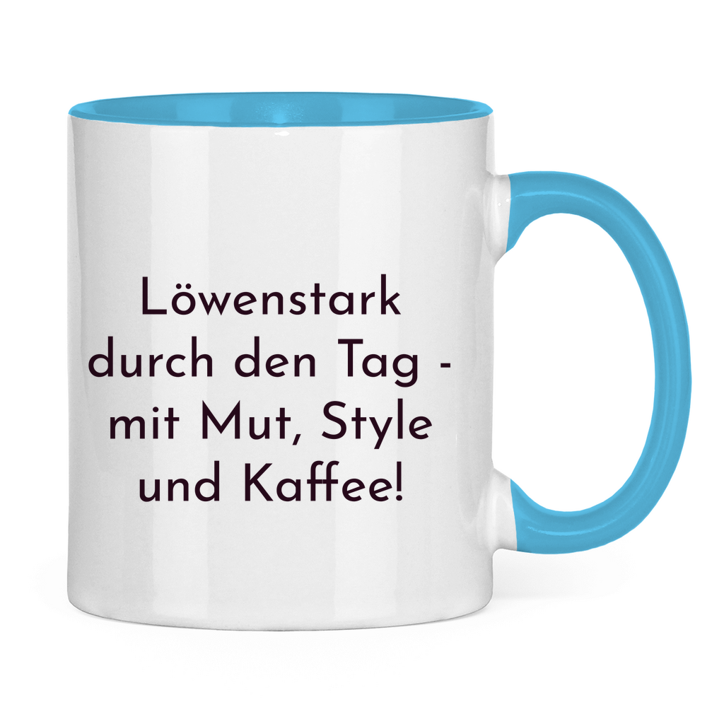 Löwenstark Logo Tasse zweifarbig