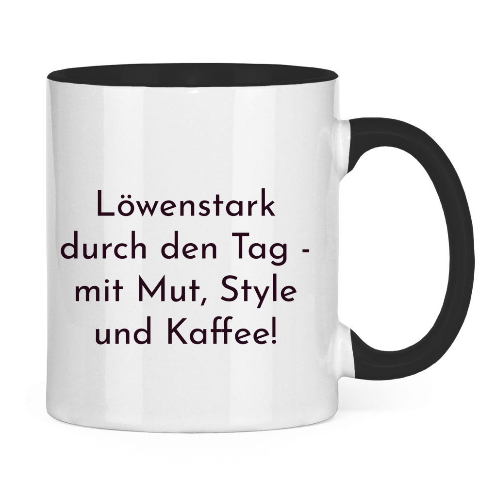 Löwenstark Logo Tasse zweifarbig