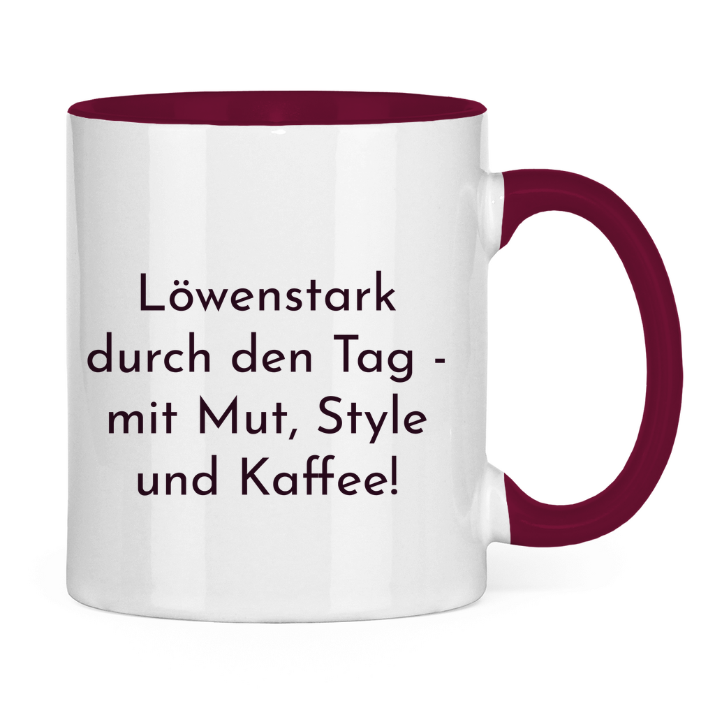 Löwenstark Logo Tasse zweifarbig