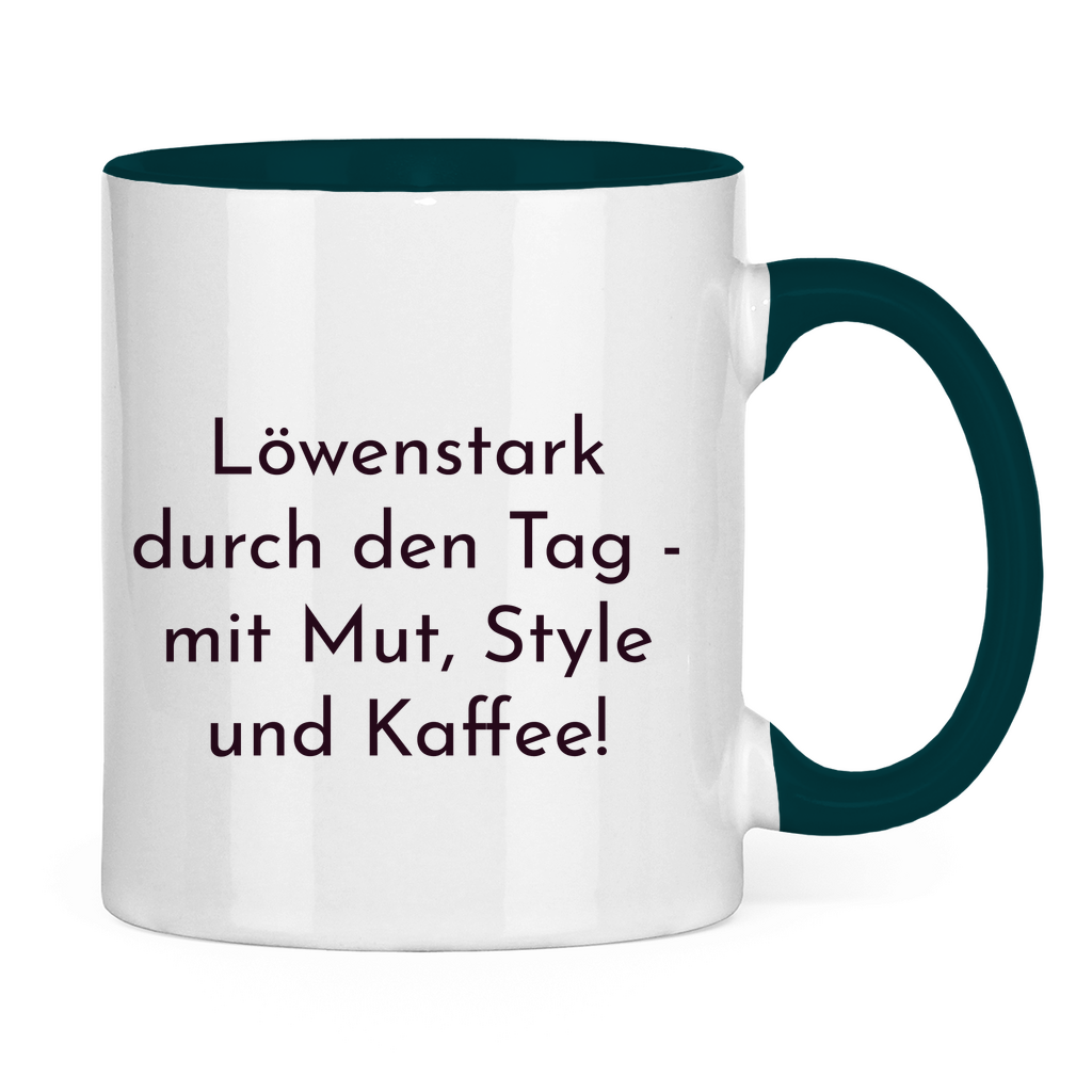 Löwenstark Logo Tasse zweifarbig