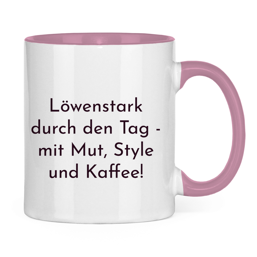 Löwenstark Logo Tasse zweifarbig