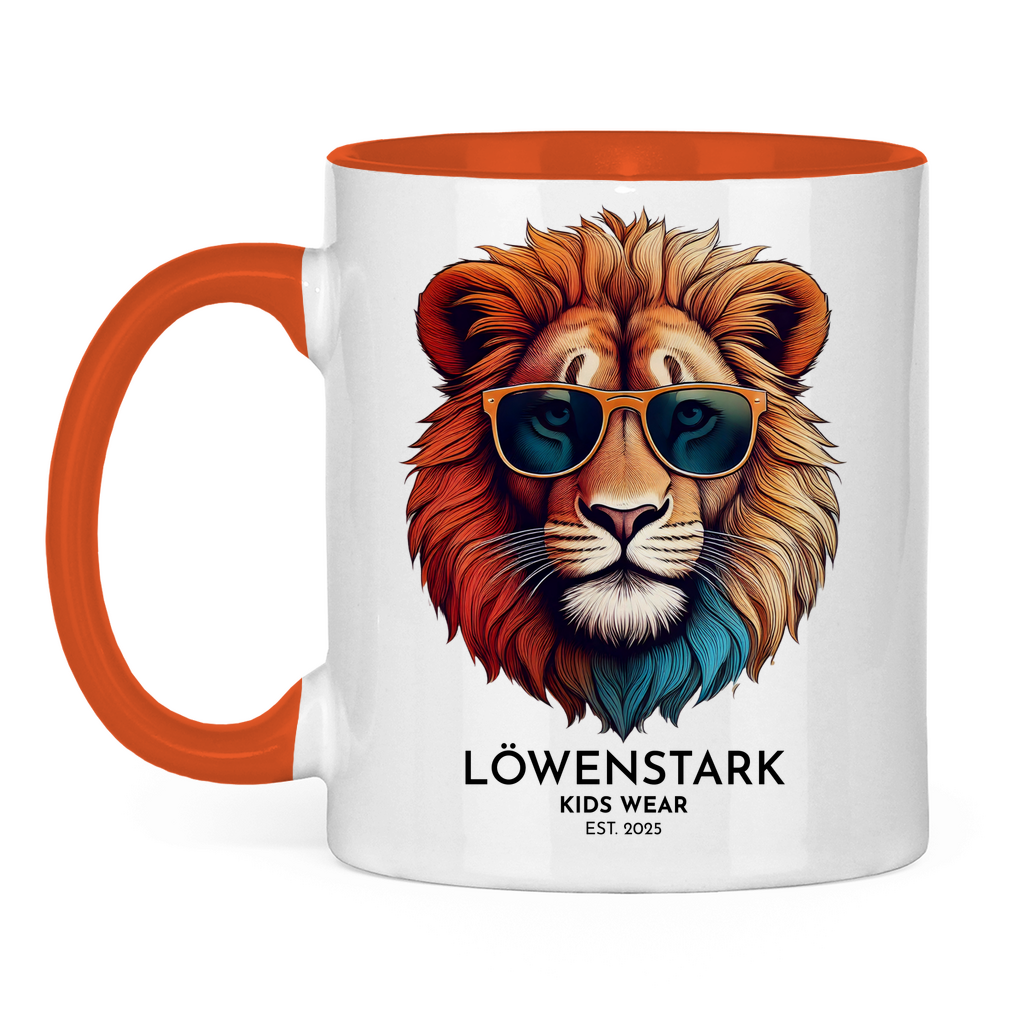 Löwenstark Logo Tasse zweifarbig