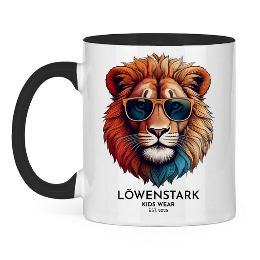 Löwenstark Logo Tasse zweifarbig