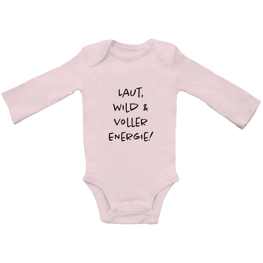 Baby Bio Bodysuite Langarm Laut, wild & voller Energy!