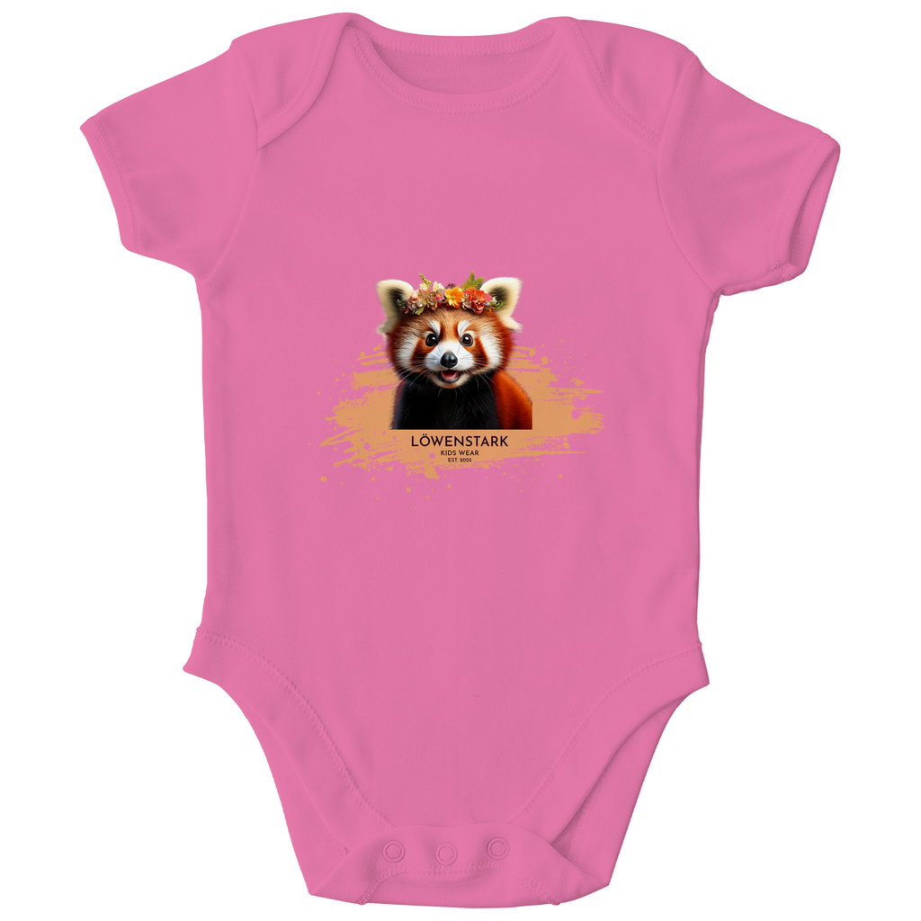 Wild & Wundervoll - roter Panda - Kinder Bio Baby Body kurzarm