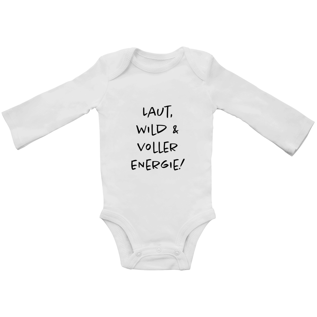 Baby Bio Bodysuite Langarm Laut, wild & voller Energy!