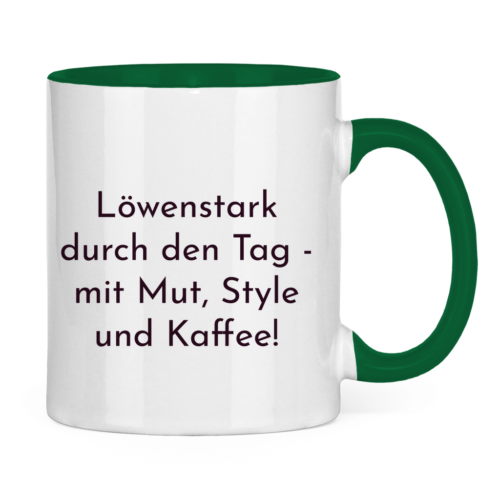 Löwenstark Logo Tasse zweifarbig