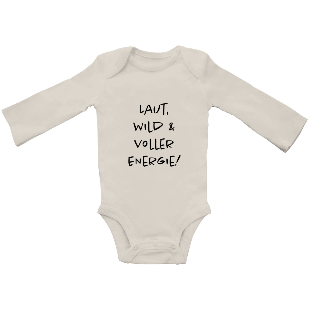 Baby Bio Bodysuite Langarm Laut, wild & voller Energy!