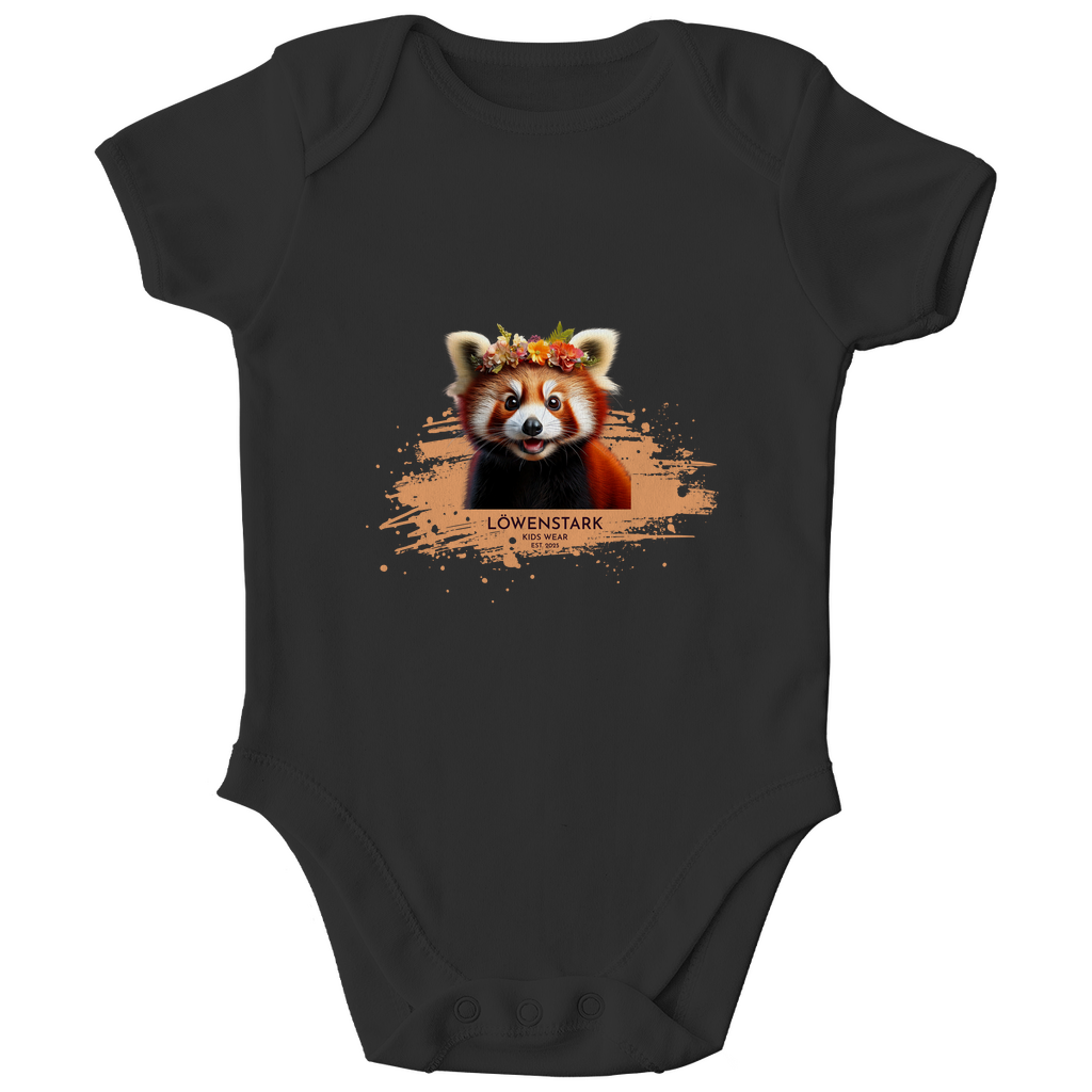 Wild & Wundervoll - roter Panda - Kinder Bio Baby Body kurzarm