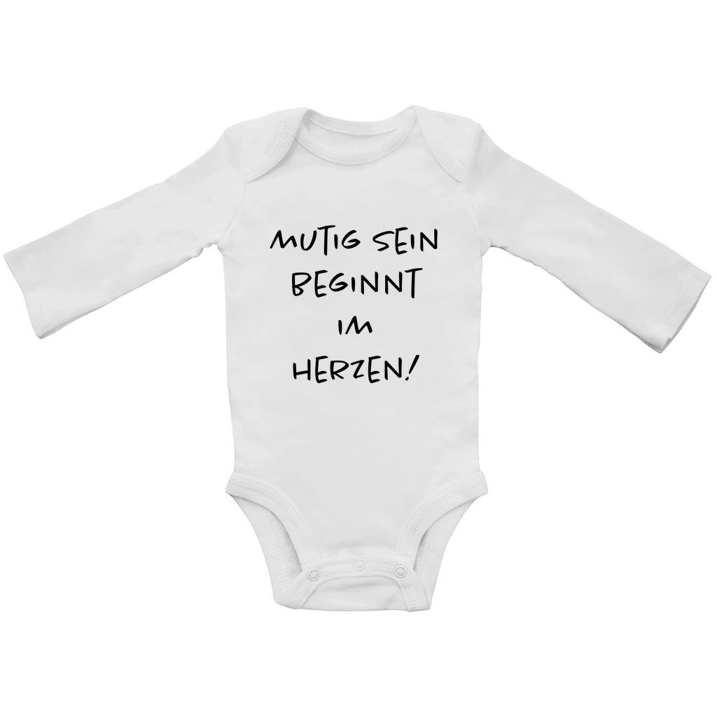 Baby Body Langarm "Mutig sein beginnt im Herzen!"