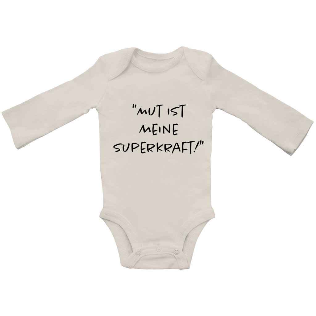 Baby Body Langarm “Mut ist meine Superkraft!"
