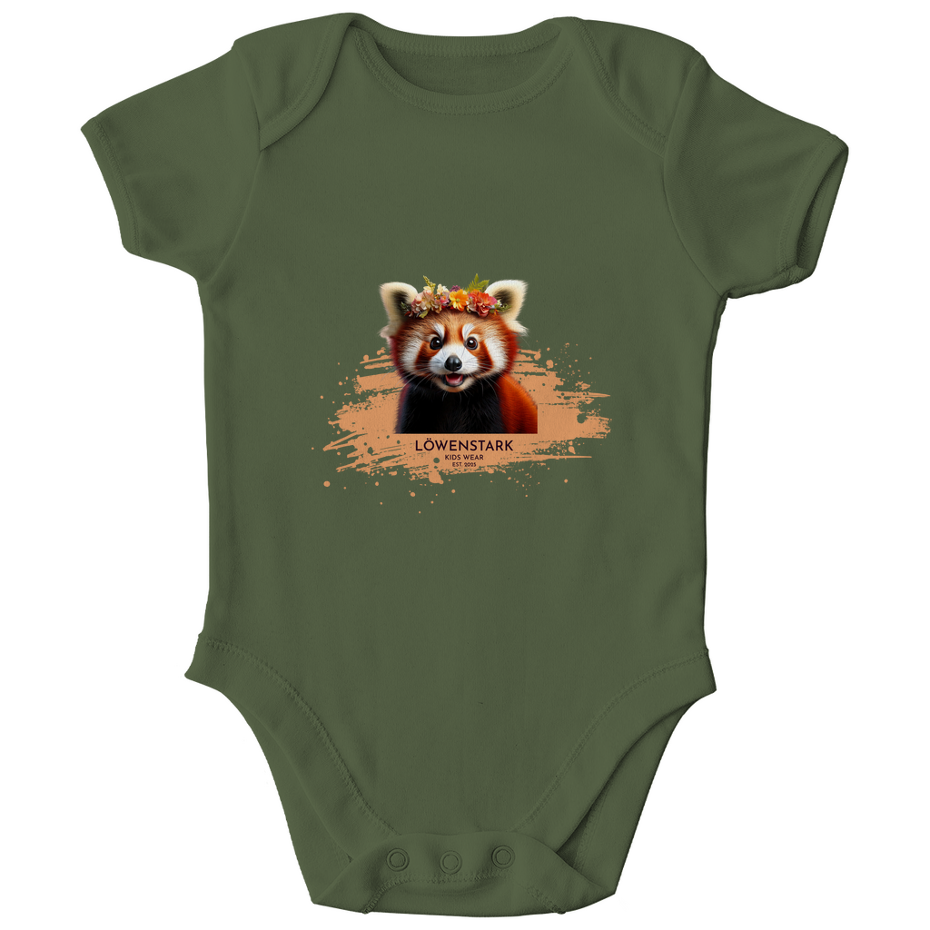 Wild & Wundervoll - roter Panda - Kinder Bio Baby Body kurzarm