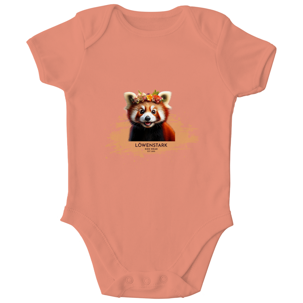 Wild & Wundervoll - roter Panda - Kinder Bio Baby Body kurzarm