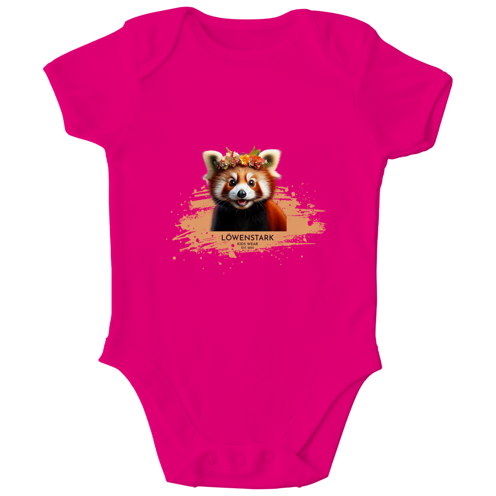 Wild & Wundervoll - roter Panda - Kinder Bio Baby Body kurzarm